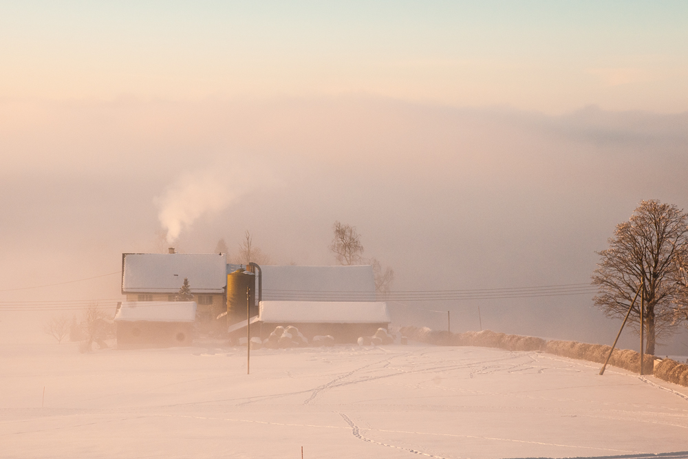 Baserri bat lanbro artean galdua (Country house lost in the fog)